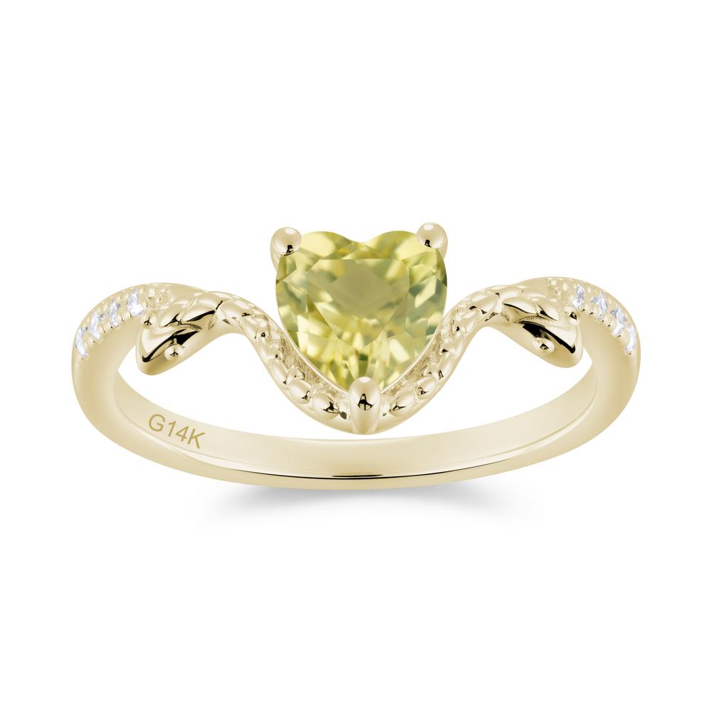 Heart Shaped Emerald Dual Snake Ring - LUO Jewelry #gemstone_Lemon Quartz