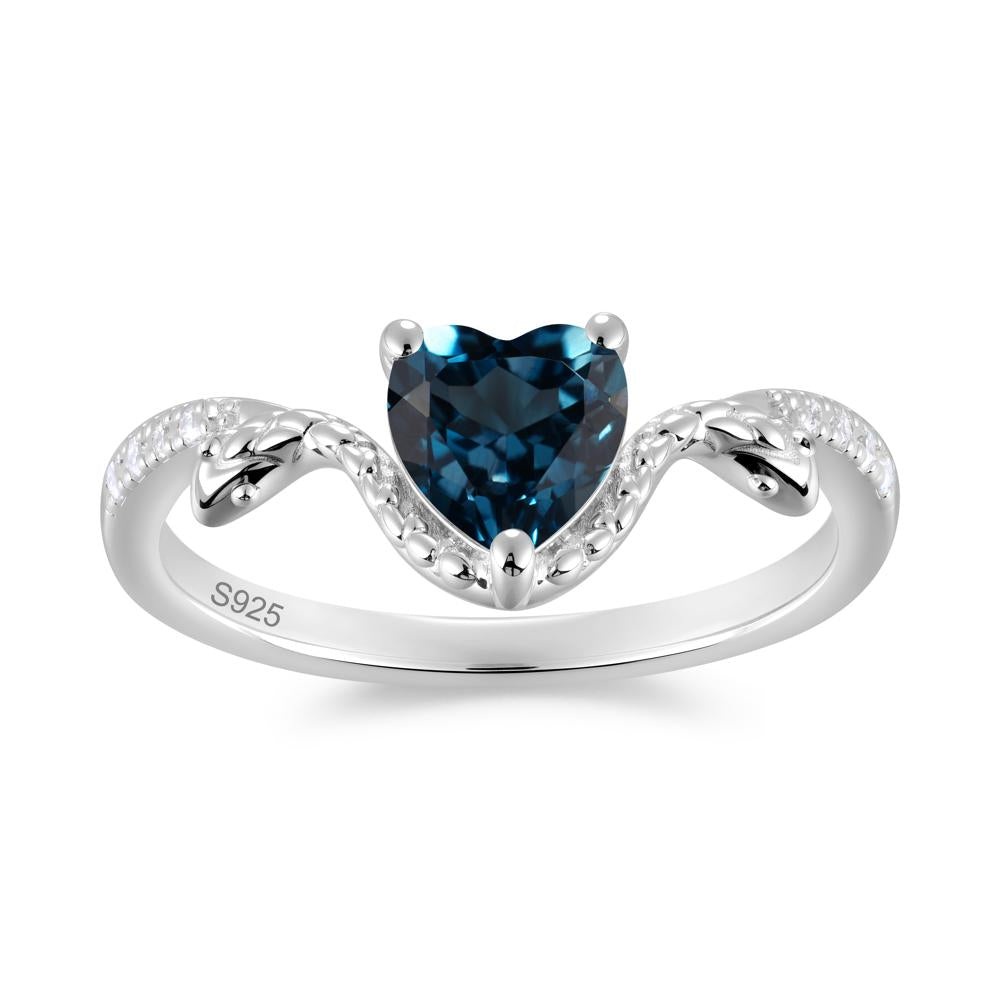 Heart Shaped Emerald Dual Snake Ring - LUO Jewelry #gemstone_London Blue Topaz
