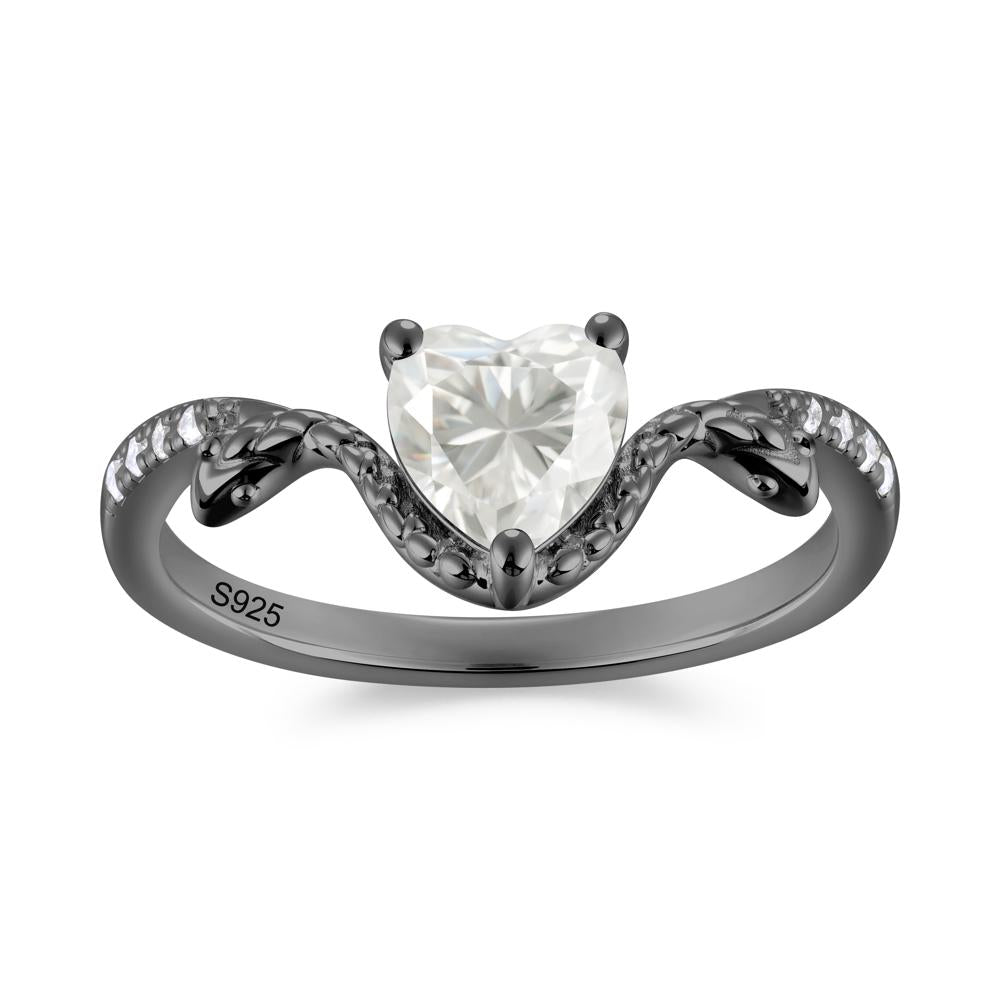 Heart Shaped Emerald Dual Snake Ring - LUO Jewelry #gemstone_Moissanite