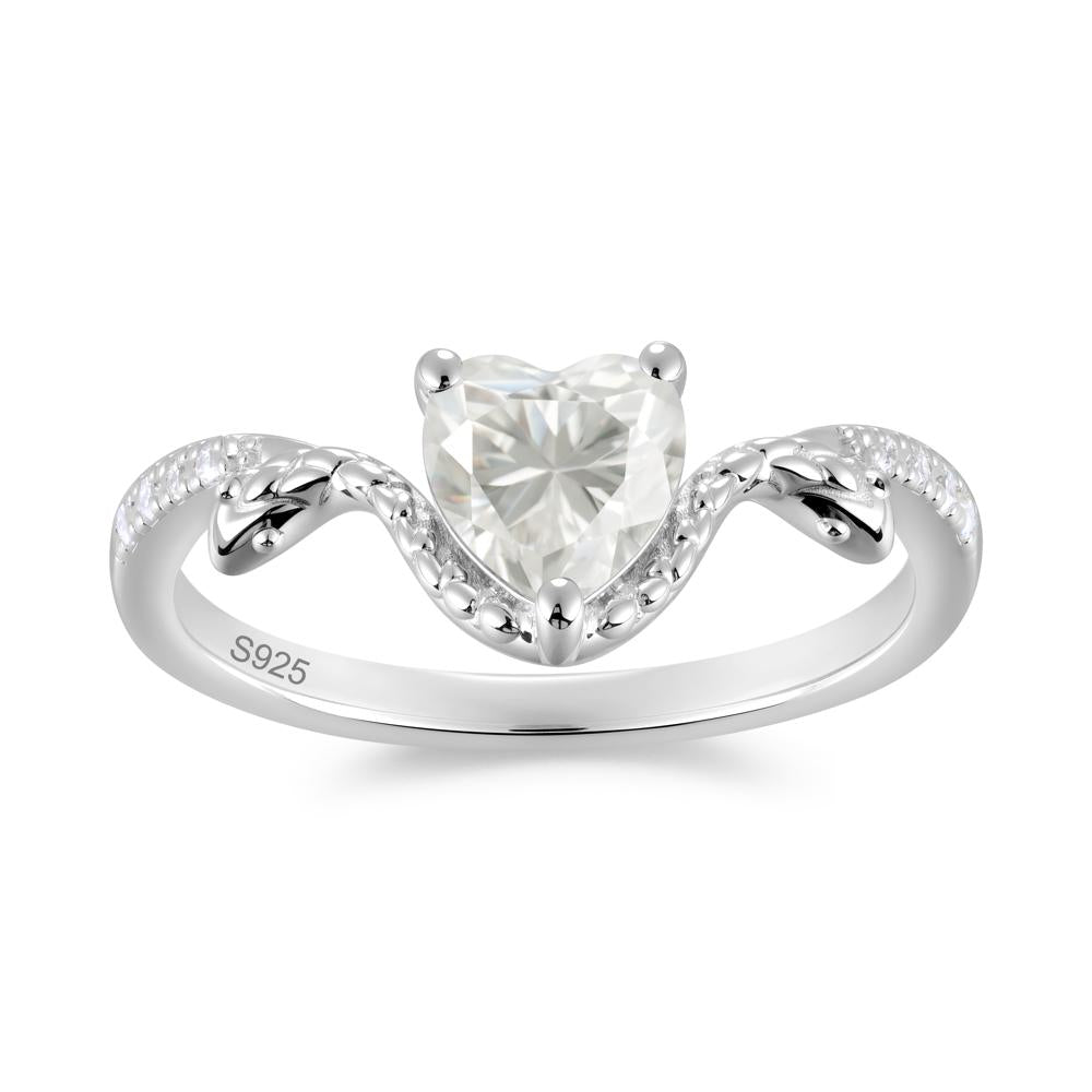 Heart Shaped Emerald Dual Snake Ring - LUO Jewelry #gemstone_Moissanite