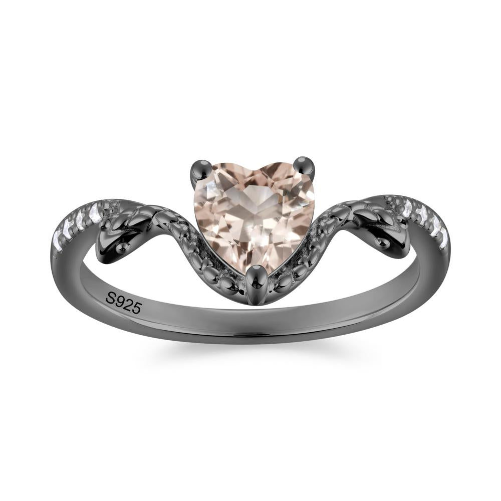 Heart Shaped Emerald Dual Snake Ring - LUO Jewelry #gemstone_Morganite