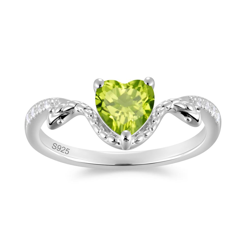 Heart Shaped Emerald Dual Snake Ring - LUO Jewelry #gemstone_Peridot