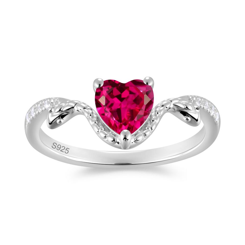 Heart Shaped Emerald Dual Snake Ring - LUO Jewelry #gemstone_Ruby