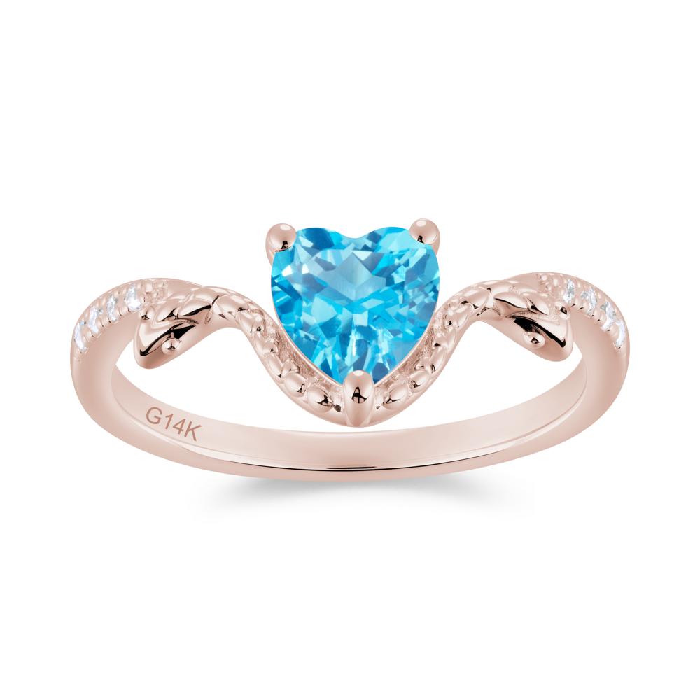 Heart Shaped Emerald Dual Snake Ring - LUO Jewelry #gemstone_Swiss Blue Topaz