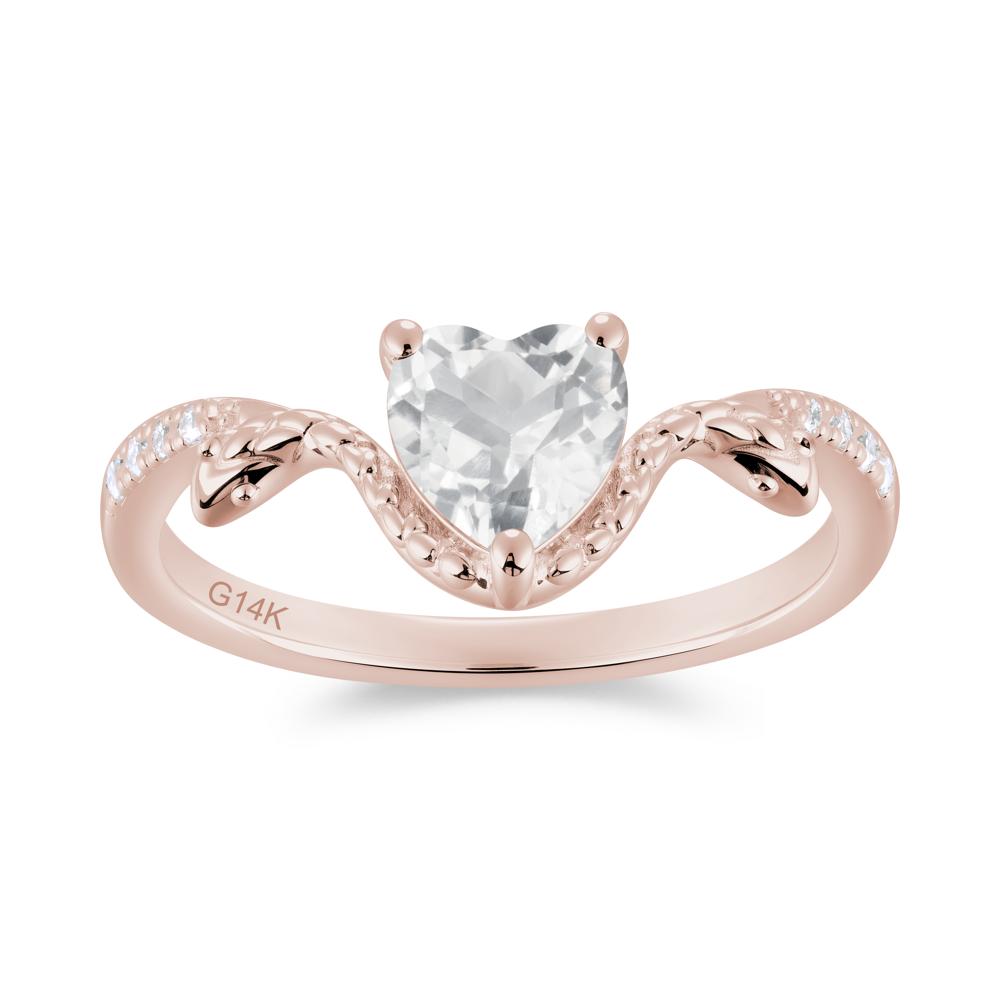 Heart Shaped Emerald Dual Snake Ring - LUO Jewelry #gemstone_White Topaz
