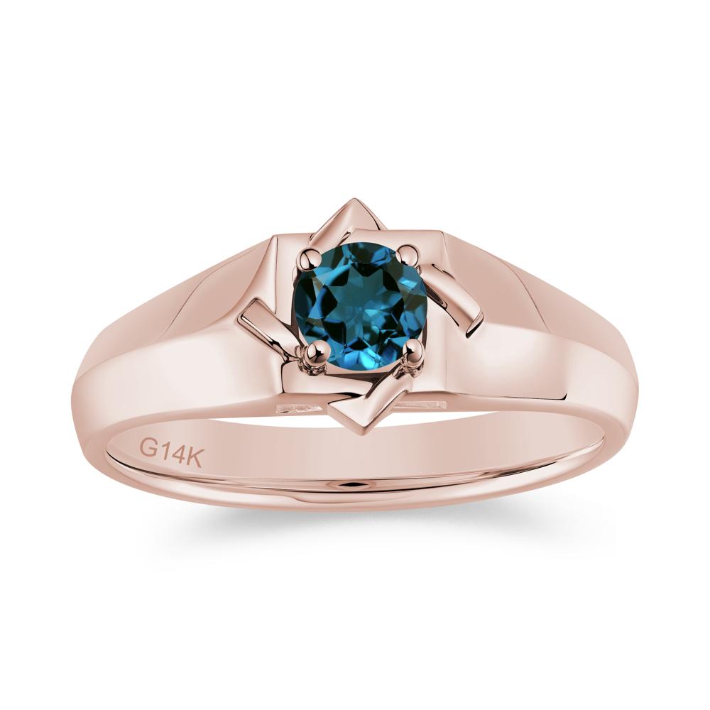 Minimalist Amethyst Ring for Men and Women - LUO Jewelry #gemstone_London Blue Topaz