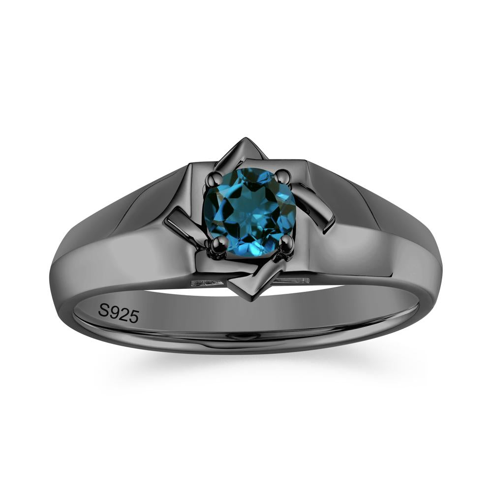 Minimalist Amethyst Ring for Men and Women - LUO Jewelry #gemstone_London Blue Topaz