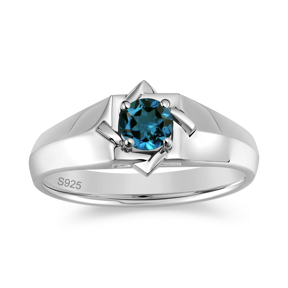 Minimalist Amethyst Ring for Men and Women - LUO Jewelry #gemstone_London Blue Topaz