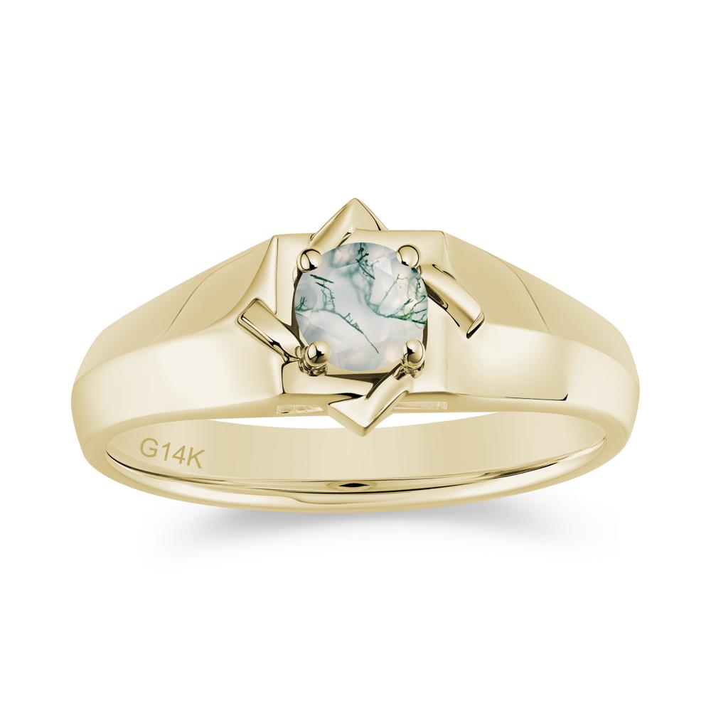 Minimalist Amethyst Ring for Men and Women - LUO Jewelry #gemstone_Moss Agate
