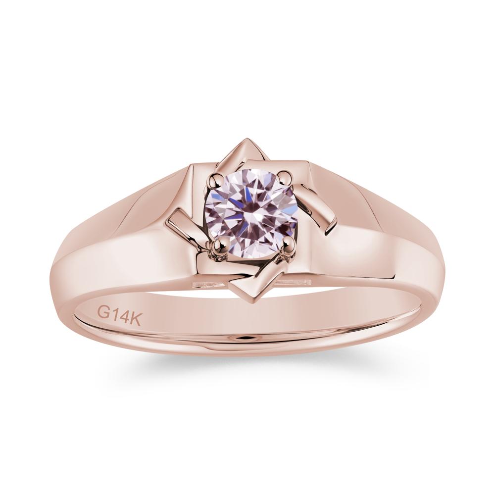Minimalist Amethyst Ring for Men and Women - LUO Jewelry #gemstone_Pink Cubic Zirconia