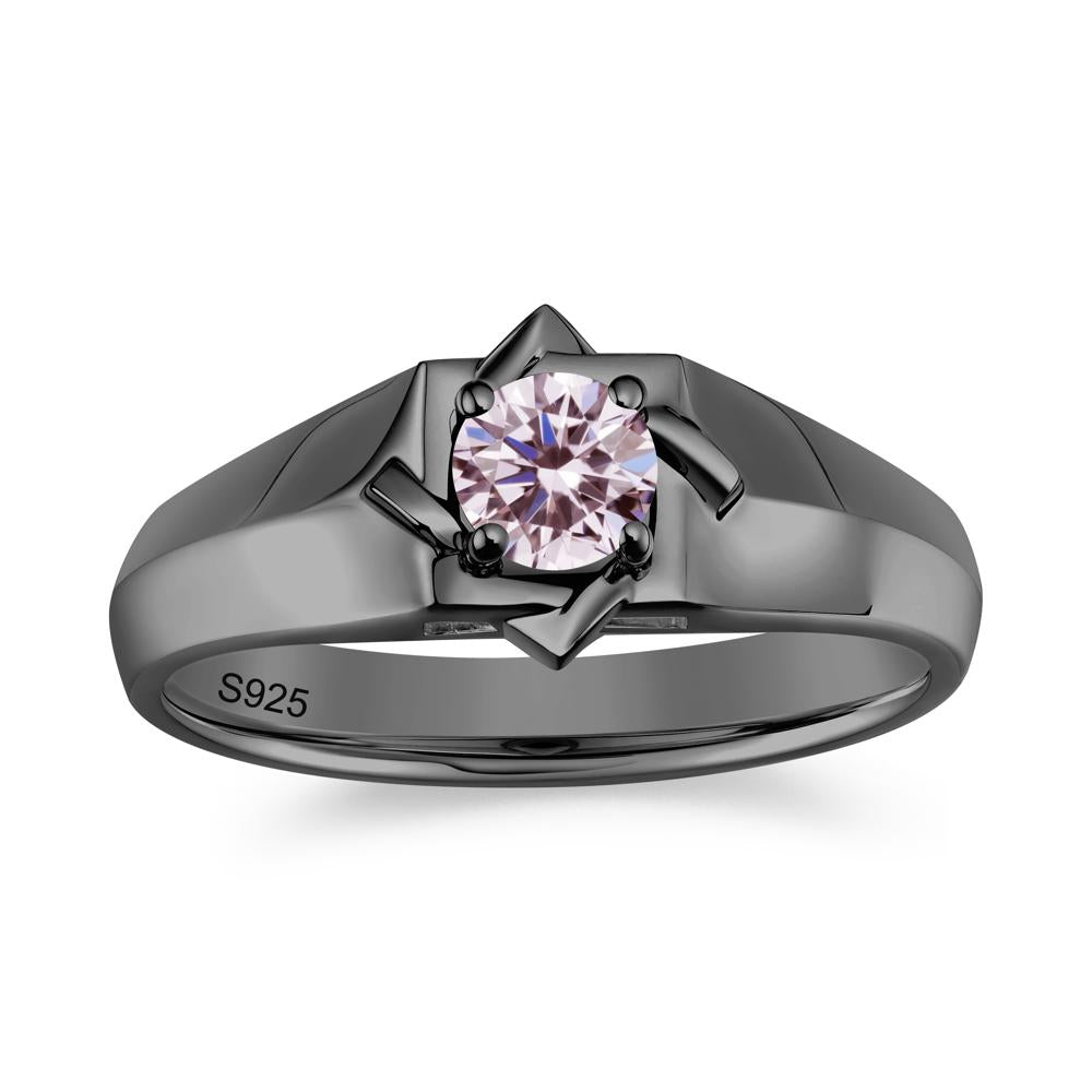 Minimalist Amethyst Ring for Men and Women - LUO Jewelry #gemstone_Pink Cubic Zirconia