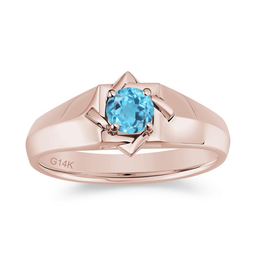 Minimalist Amethyst Ring for Men and Women - LUO Jewelry #gemstone_Swiss Blue Topaz