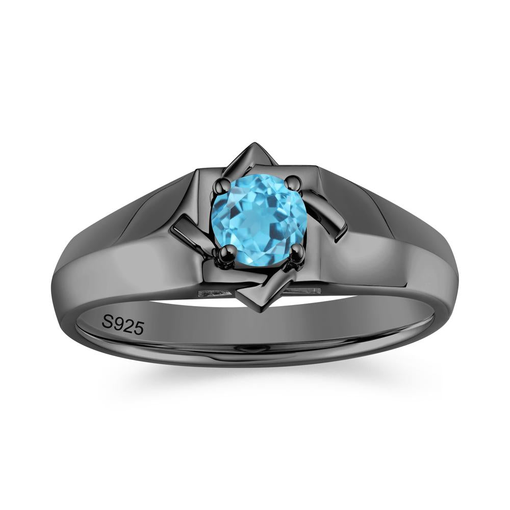 Minimalist Amethyst Ring for Men and Women - LUO Jewelry #gemstone_Swiss Blue Topaz