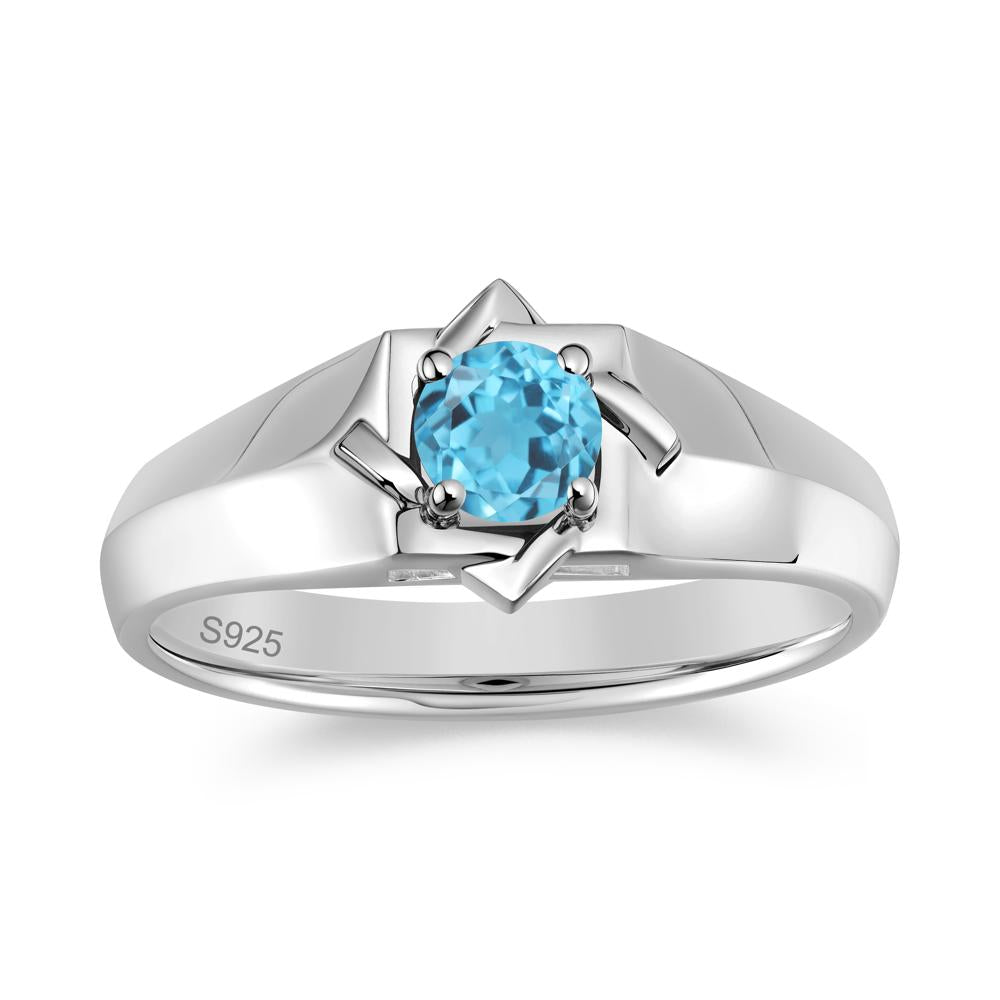 Minimalist Amethyst Ring for Men and Women - LUO Jewelry #gemstone_Swiss Blue Topaz
