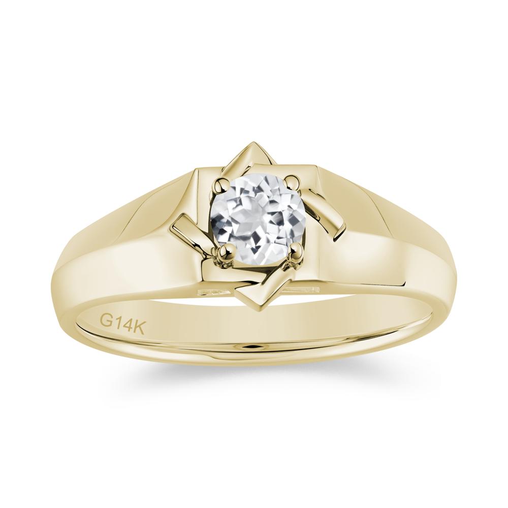 Minimalist Amethyst Ring for Men and Women - LUO Jewelry #gemstone_White Topaz