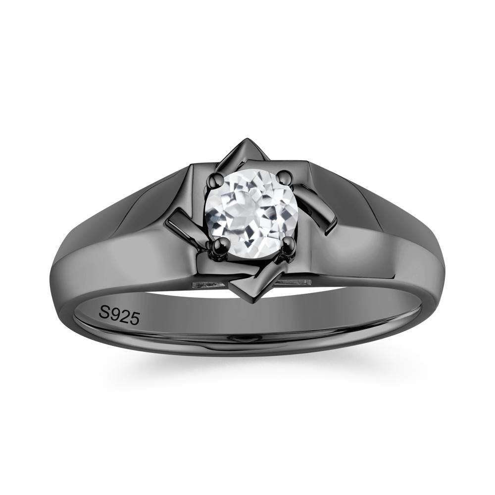 Minimalist Amethyst Ring for Men and Women - LUO Jewelry #gemstone_White Topaz