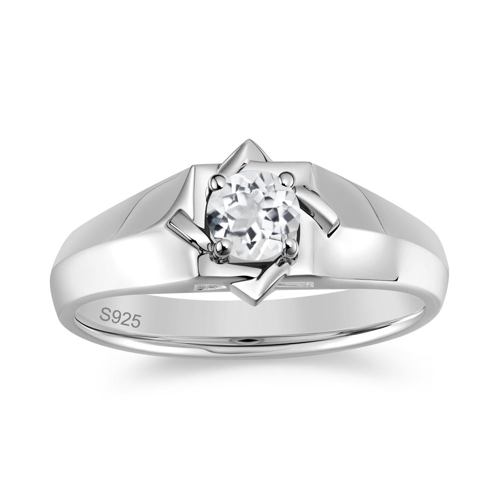 Minimalist Amethyst Ring for Men and Women - LUO Jewelry #gemstone_White Topaz