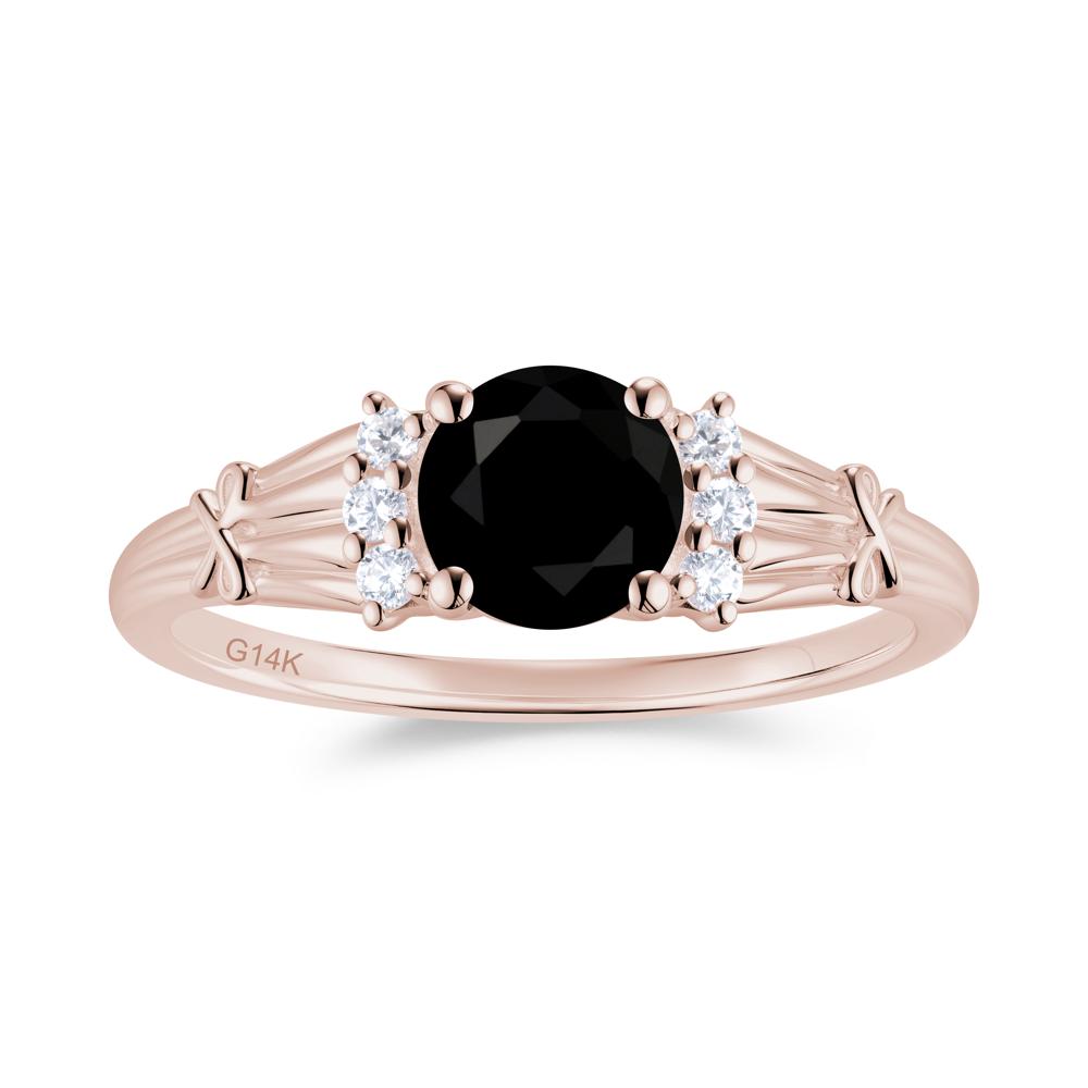 Boho Flower Inspired Cubic Zirconia Ring - LUO Jewelry #gemstone_Black Spinel