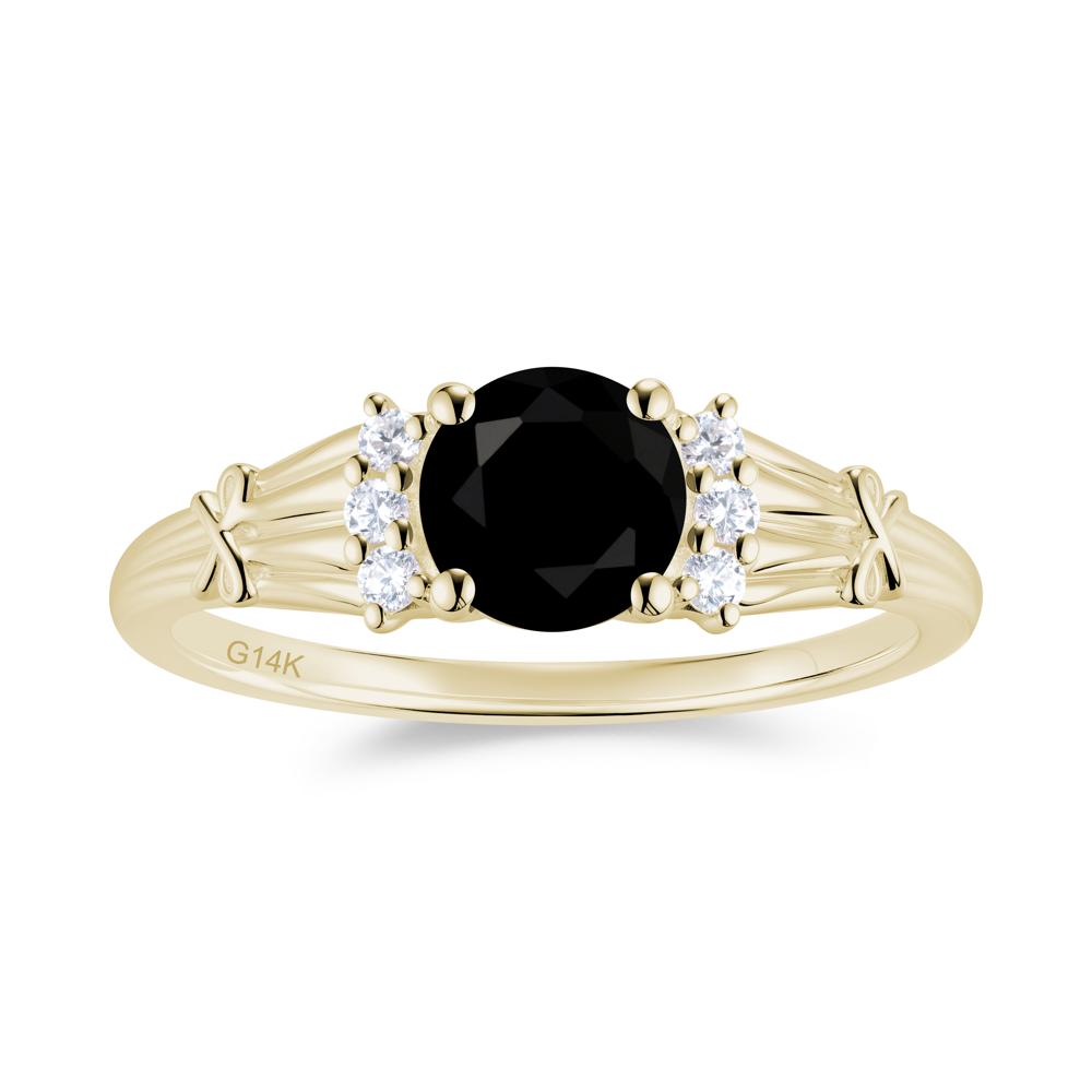 Boho Flower Inspired Cubic Zirconia Ring - LUO Jewelry #gemstone_Black Spinel