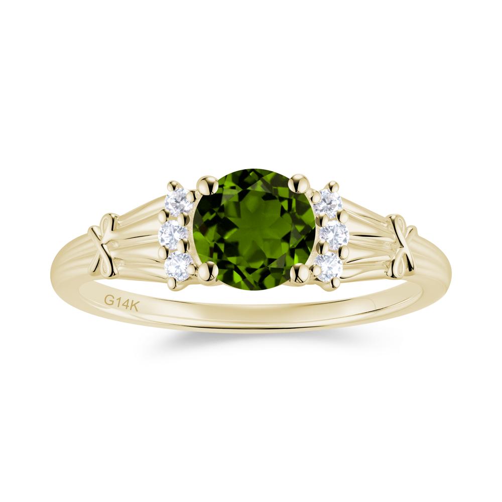 Boho Flower Inspired Cubic Zirconia Ring - LUO Jewelry #gemstone_Diopside