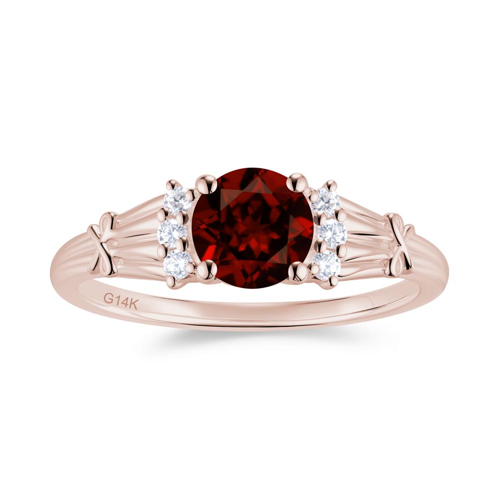 Boho Flower Inspired Cubic Zirconia Ring - LUO Jewelry #gemstone_Garnet
