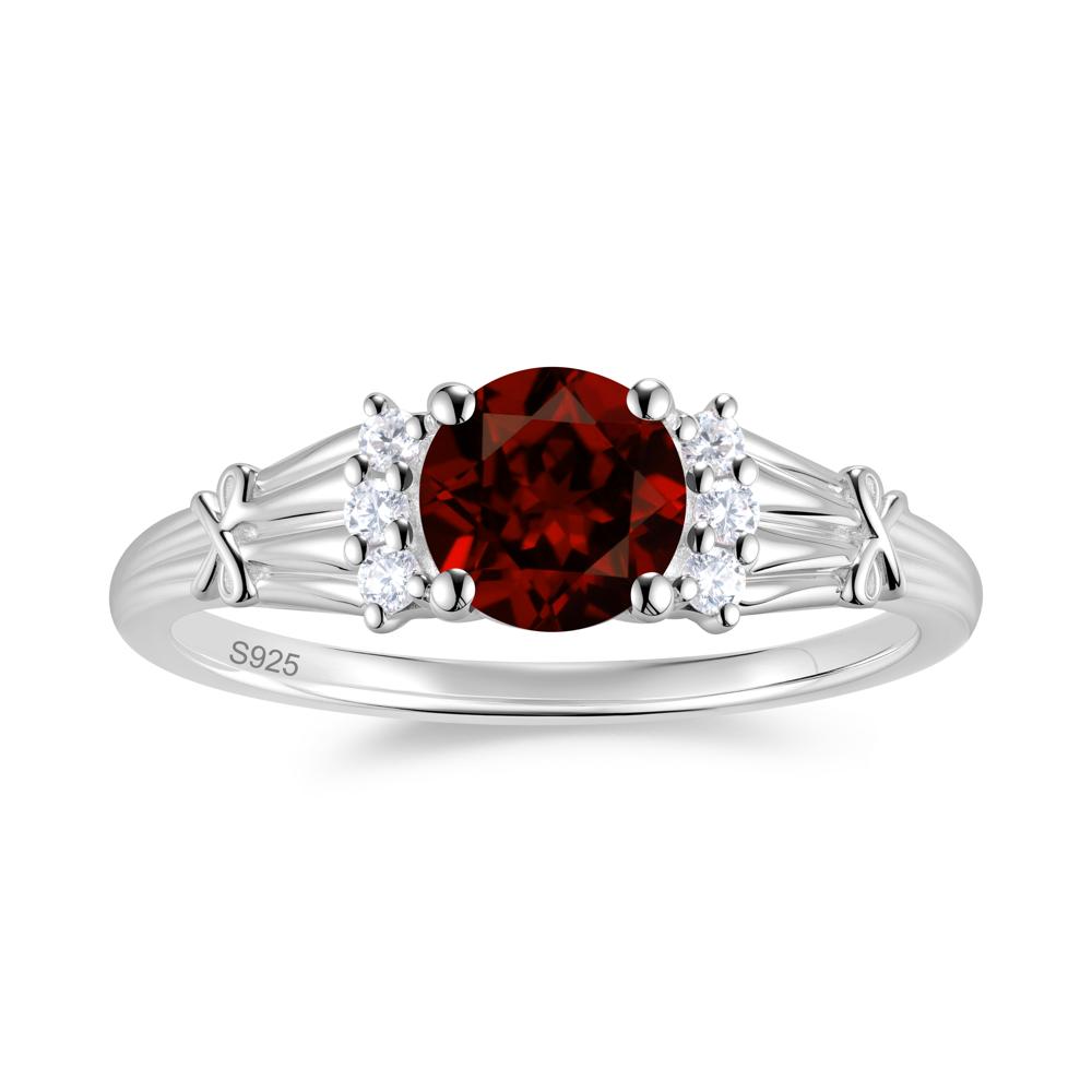 Boho Flower Inspired Cubic Zirconia Ring - LUO Jewelry #gemstone_Garnet