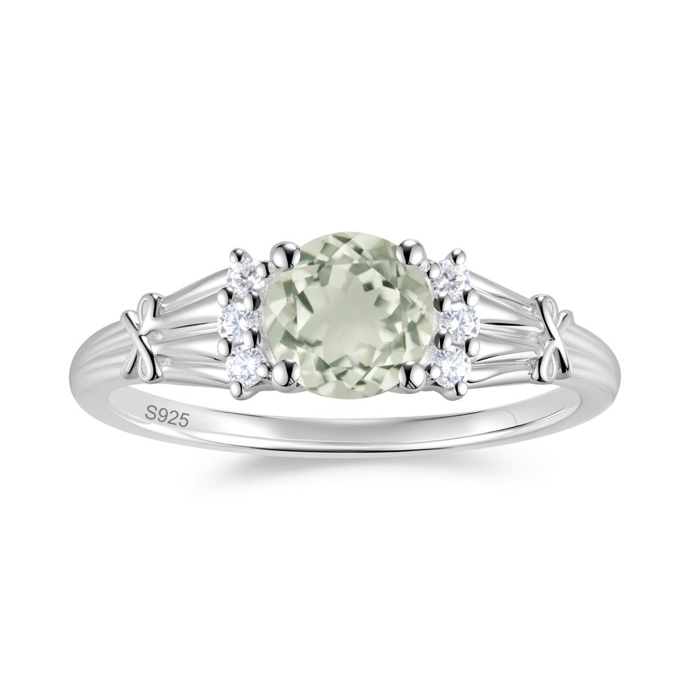 Boho Flower Inspired Cubic Zirconia Ring - LUO Jewelry #gemstone_Green Amethyst