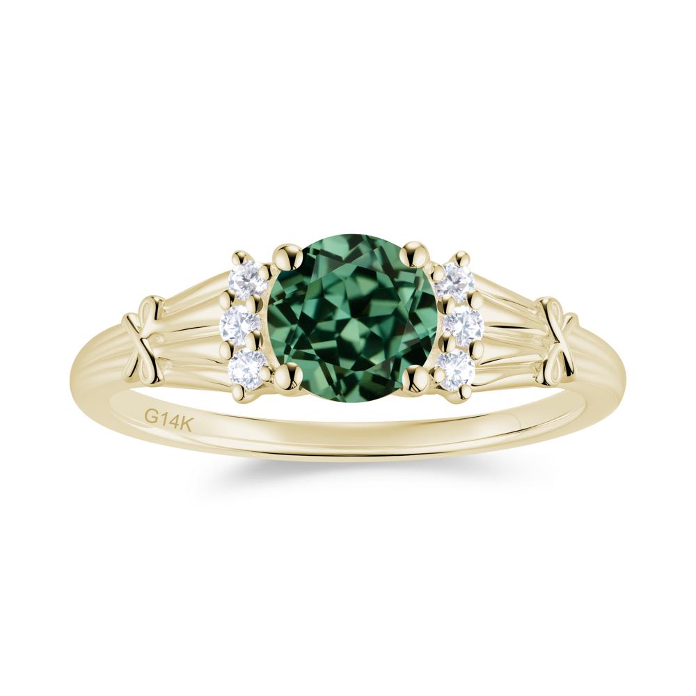 Boho Flower Inspired Cubic Zirconia Ring - LUO Jewelry #gemstone_Green Sapphire
