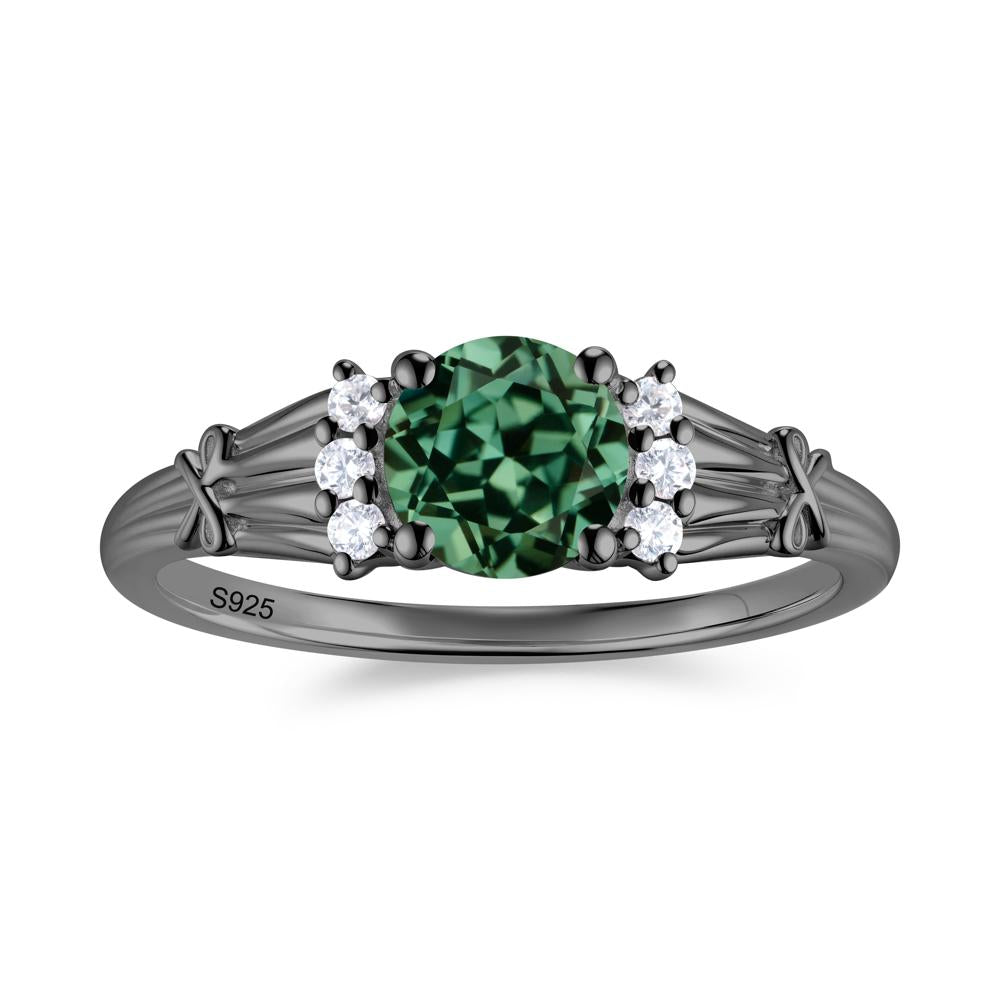 Boho Flower Inspired Cubic Zirconia Ring - LUO Jewelry #gemstone_Green Sapphire