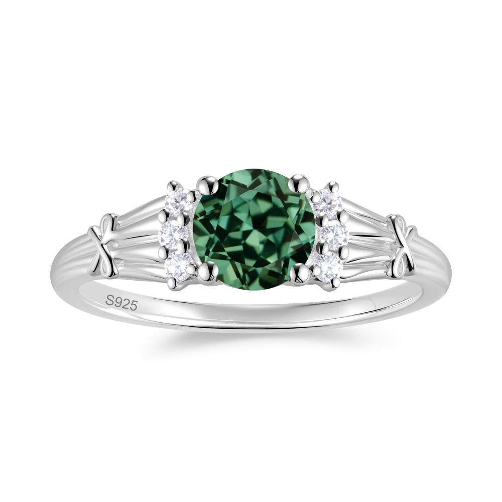 Boho Flower Inspired Cubic Zirconia Ring - LUO Jewelry #gemstone_Green Sapphire