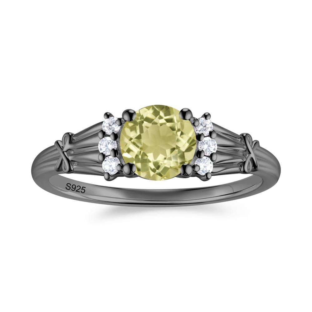 Boho Flower Inspired Cubic Zirconia Ring - LUO Jewelry #gemstone_Lemon Quartz