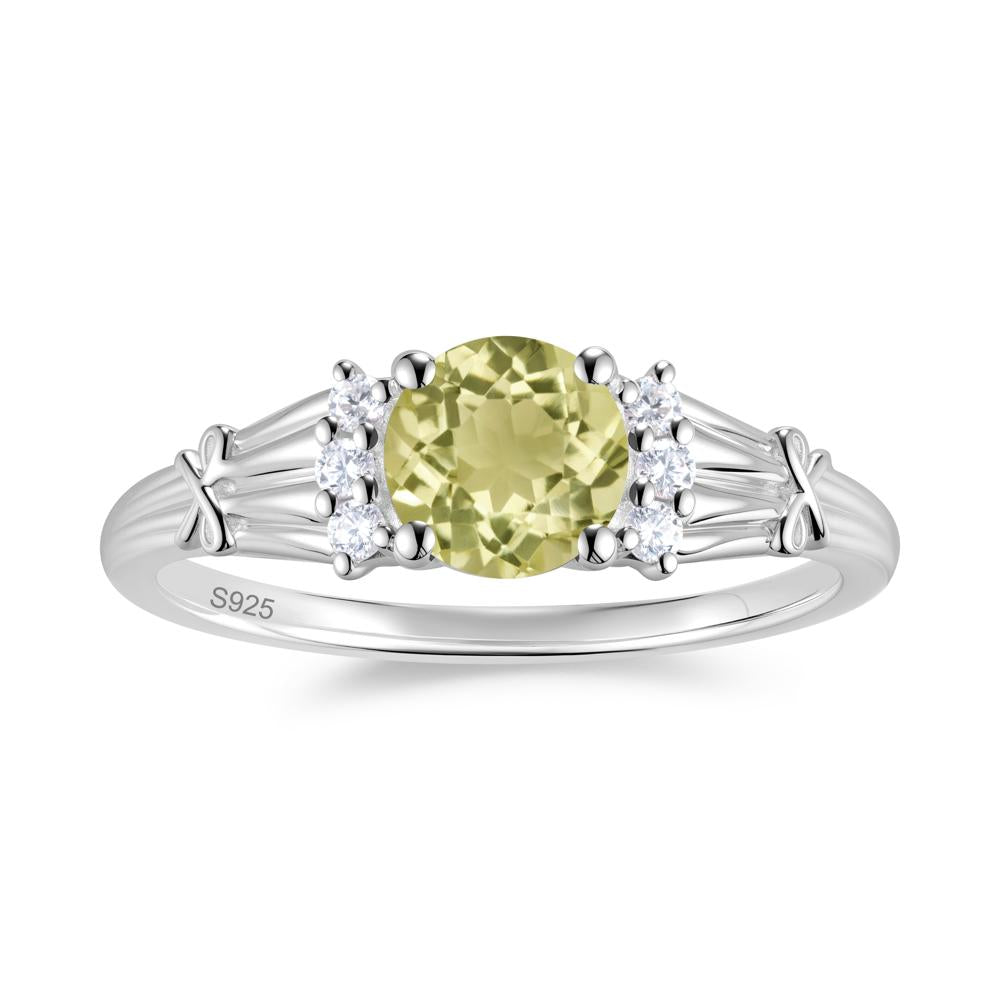 Boho Flower Inspired Cubic Zirconia Ring - LUO Jewelry #gemstone_Lemon Quartz