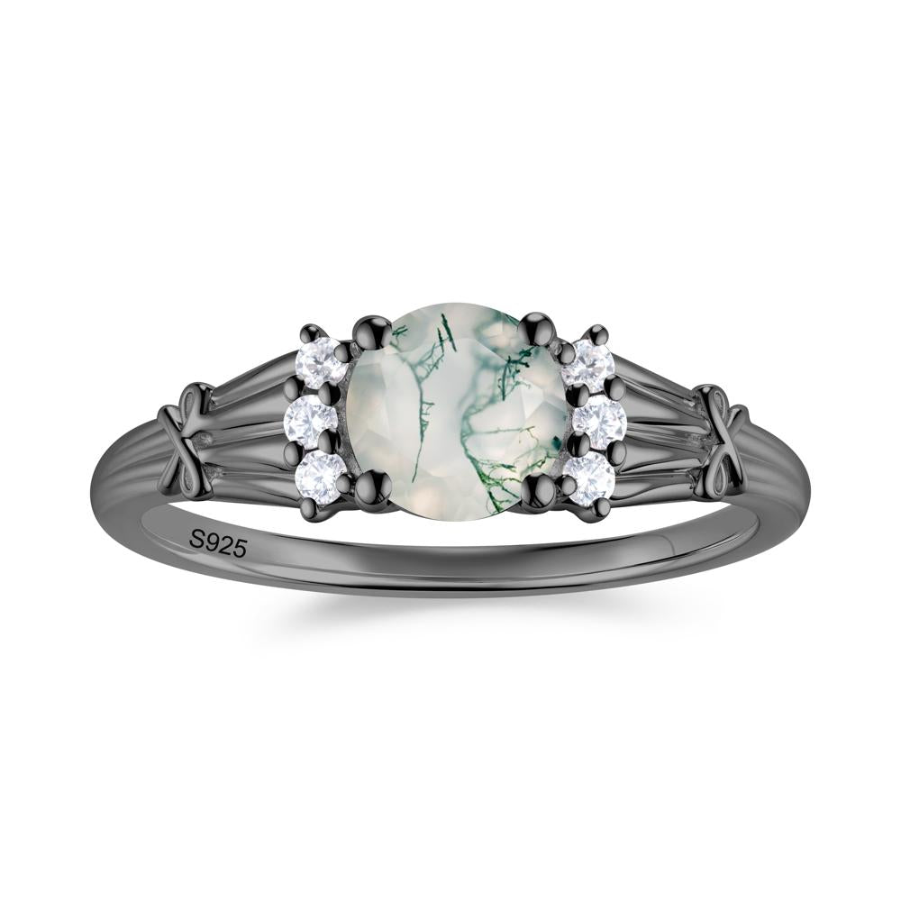 Boho Flower Inspired Cubic Zirconia Ring - LUO Jewelry #gemstone_Moss Agate