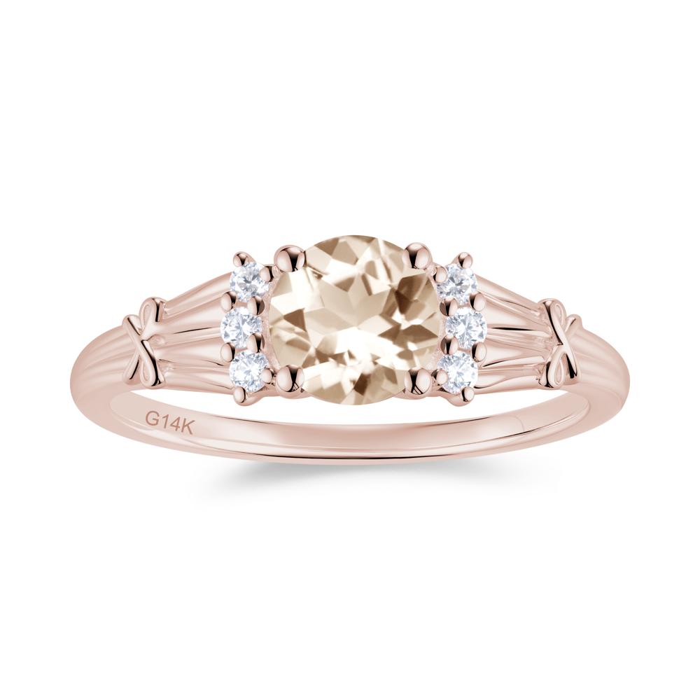Boho Flower Inspired Cubic Zirconia Ring - LUO Jewelry #gemstone_Morganite