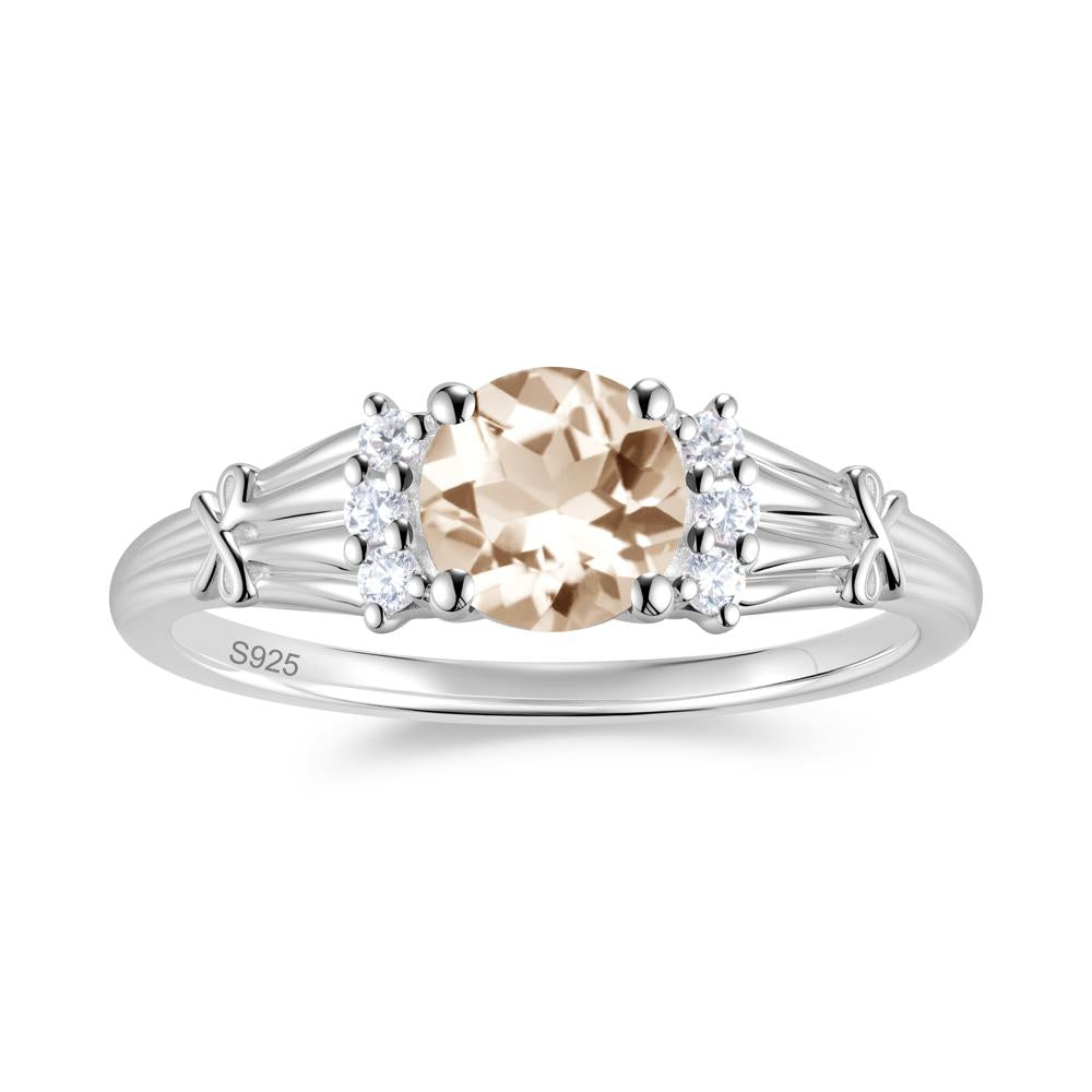 Boho Flower Inspired Cubic Zirconia Ring - LUO Jewelry #gemstone_Morganite