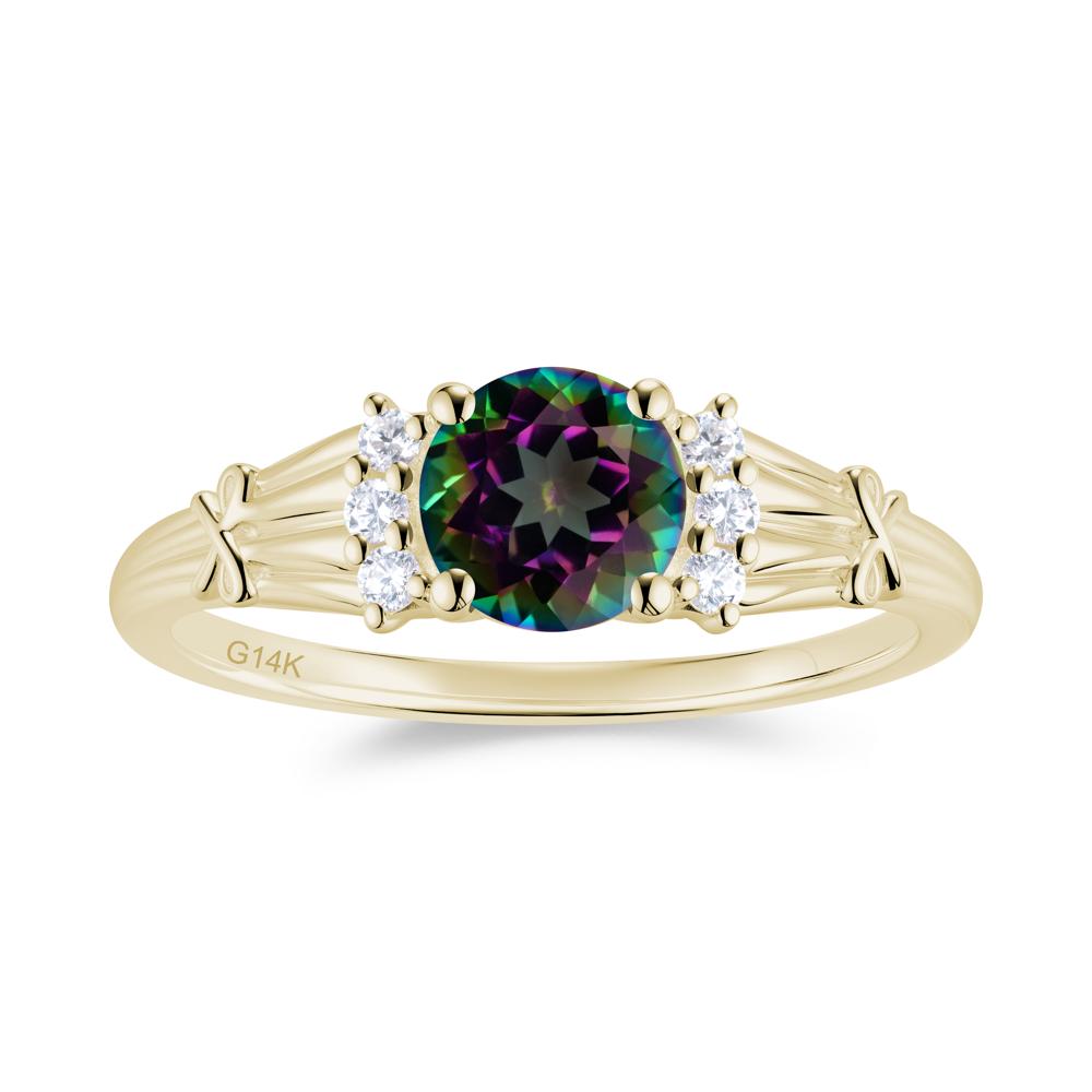 Boho Flower Inspired Cubic Zirconia Ring - LUO Jewelry #gemstone_Mystic Topaz