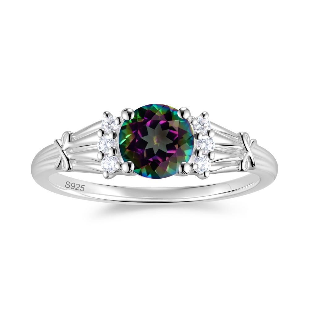 Boho Flower Inspired Cubic Zirconia Ring - LUO Jewelry #gemstone_Mystic Topaz