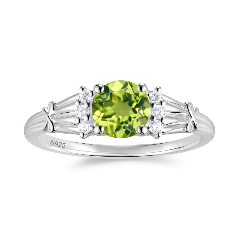 Boho Flower Inspired Cubic Zirconia Ring - LUO Jewelry #gemstone_Peridot