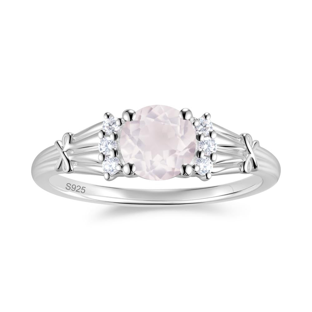 Boho Flower Inspired Cubic Zirconia Ring - LUO Jewelry #gemstone_Rose Quartz