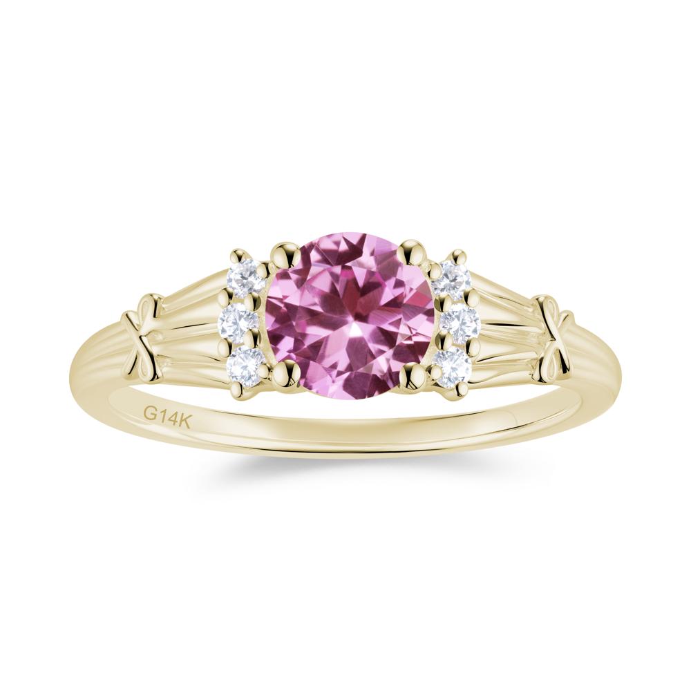 Boho Flower Inspired Cubic Zirconia Ring - LUO Jewelry #gemstone_Pink Sapphire