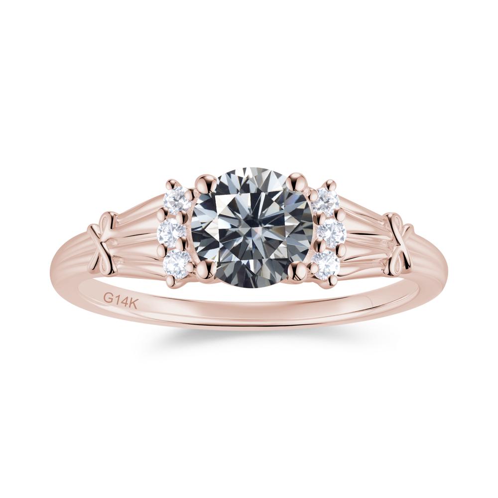 Boho Flower Inspired Cubic Zirconia Ring - LUO Jewelry #gemstone_Grey Moissanite