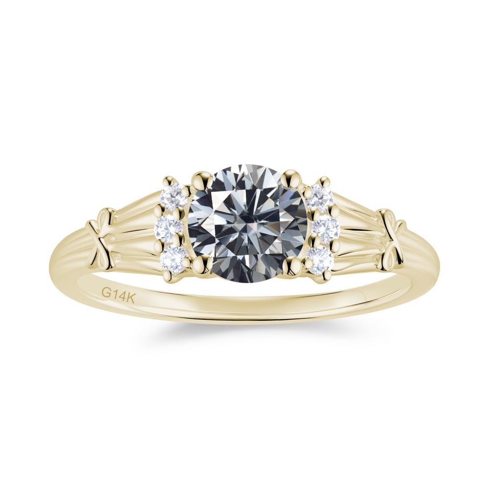 Boho Flower Inspired Cubic Zirconia Ring - LUO Jewelry #gemstone_Grey Moissanite