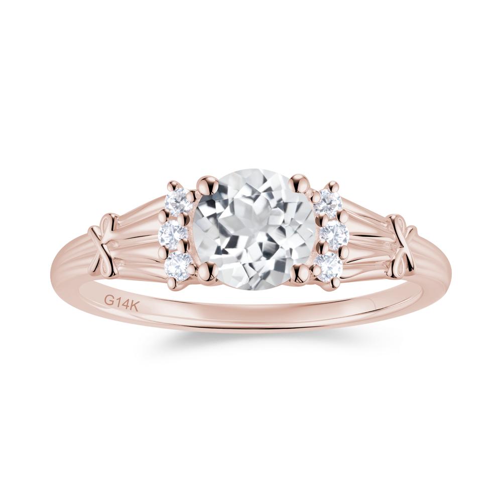 Boho Flower Inspired Cubic Zirconia Ring - LUO Jewelry #gemstone_White Topaz