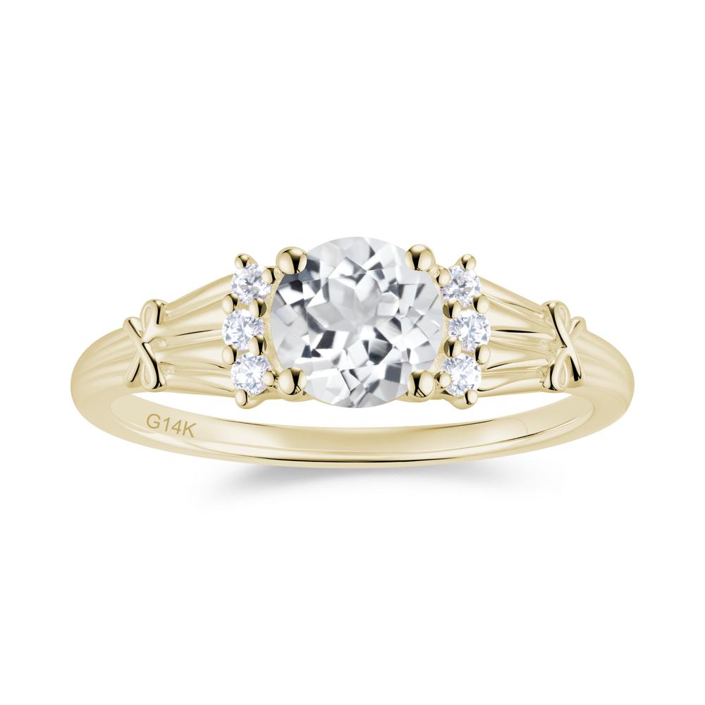 Boho Flower Inspired Cubic Zirconia Ring - LUO Jewelry #gemstone_White Topaz