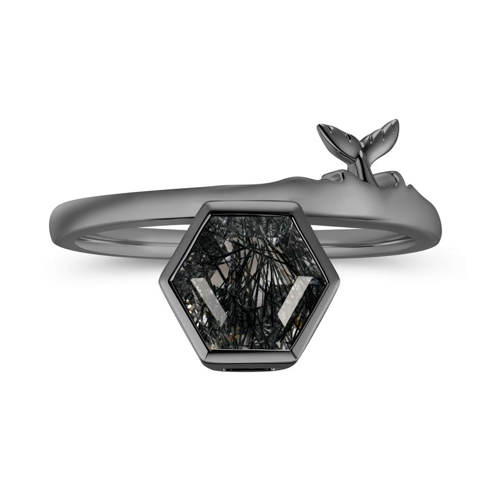 Dolphin Tail Emerald Ocean Ring - LUO Jewelry #gemstone_Black Rutilated Quartz