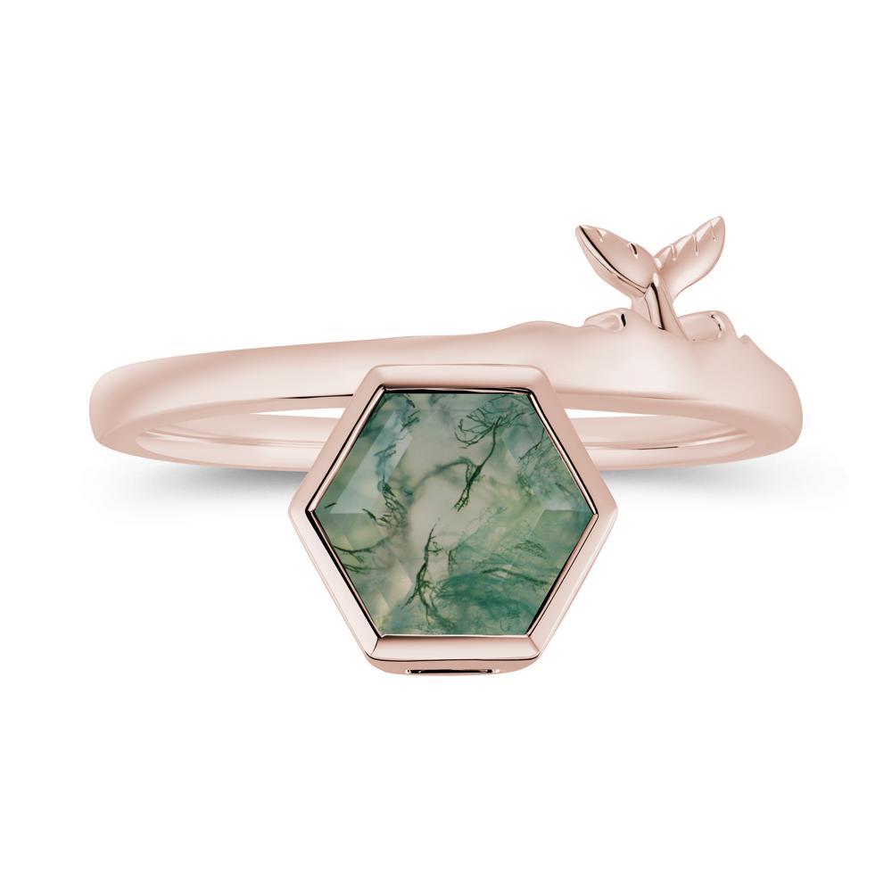 Dolphin Tail Emerald Ocean Ring - LUO Jewelry #gemstone_Moss Agate