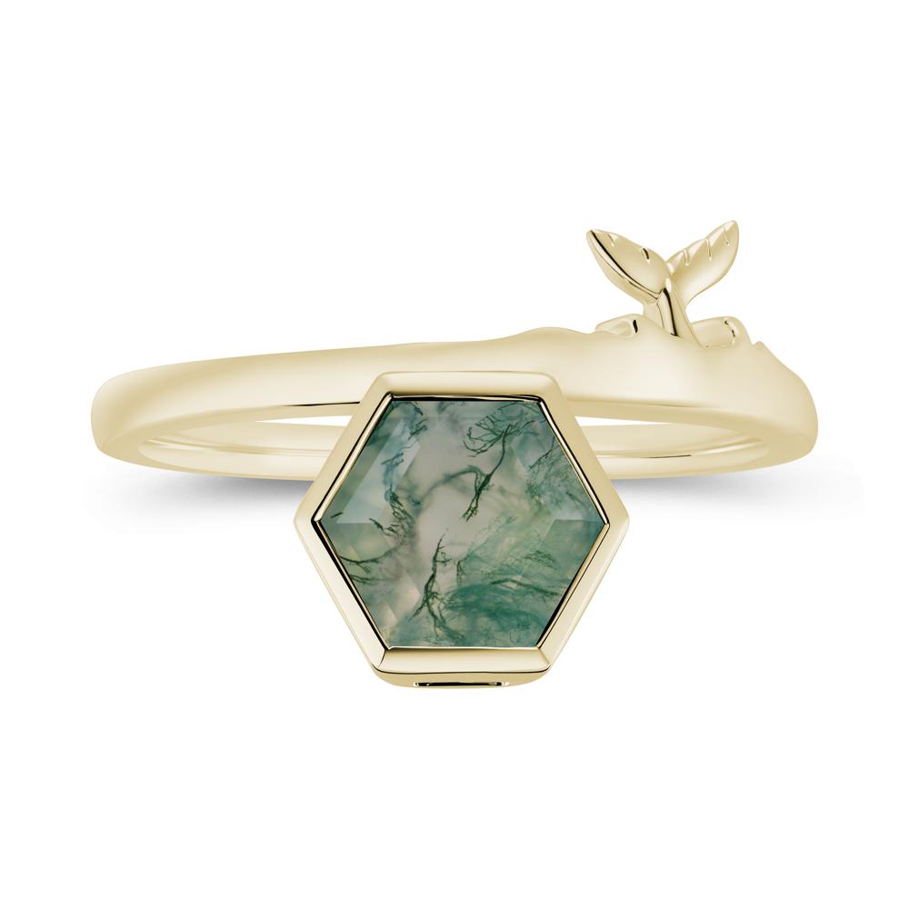 Dolphin Tail Emerald Ocean Ring - LUO Jewelry #gemstone_Moss Agate
