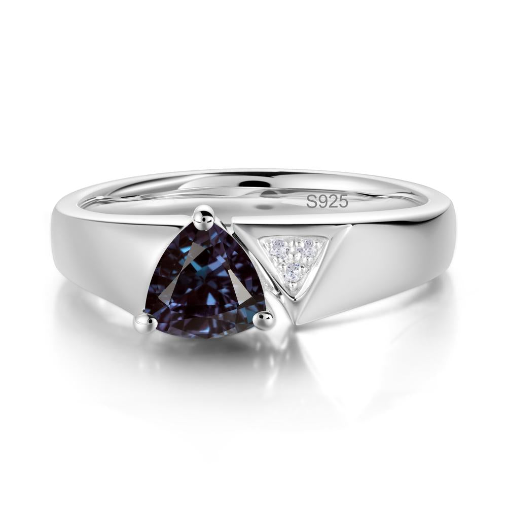 Geometric London Blue Topaz Triangle Ring - LUO Jewelry #gemstone_Alexandrite