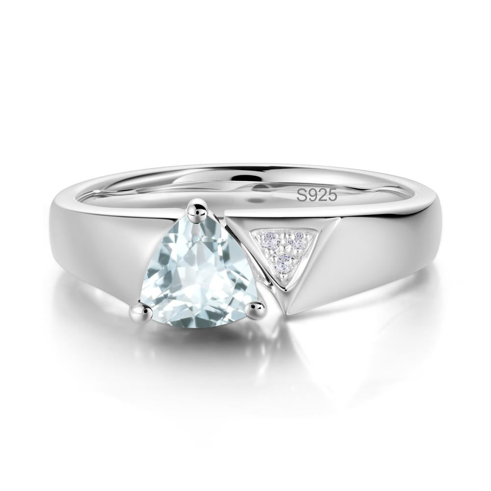 Geometric London Blue Topaz Triangle Ring - LUO Jewelry #gemstone_Aquamarine