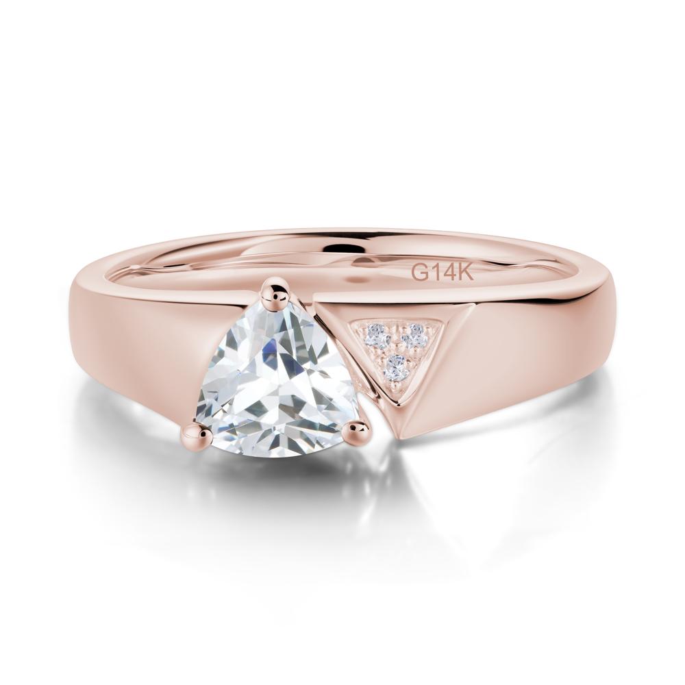 Geometric London Blue Topaz Triangle Ring - LUO Jewelry #gemstone_Cubic Zirconia